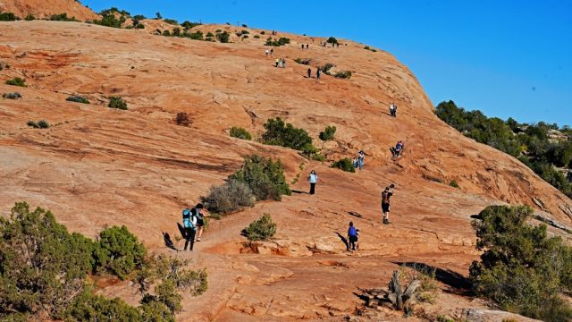 trail to delicate arch — 1.6 miles, 480 ft elevation gain