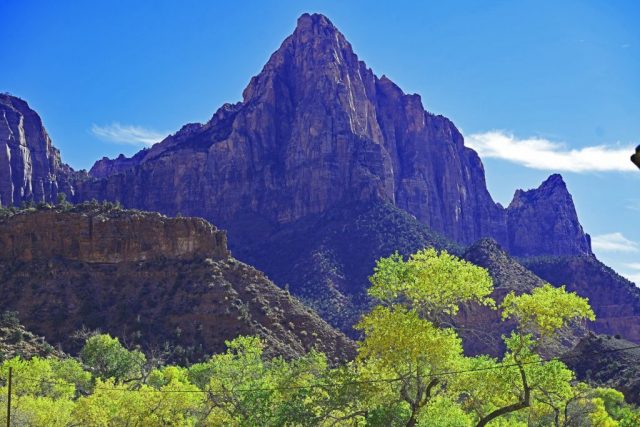the watchman mountain, seen from the pa`rus trail