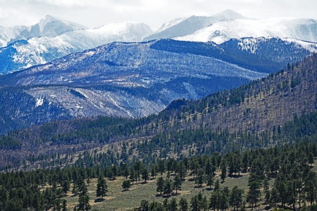 Kleines Matterhorn neben dem Flattop Mountain und dem Bighorn Mountain vorne dsc 7431