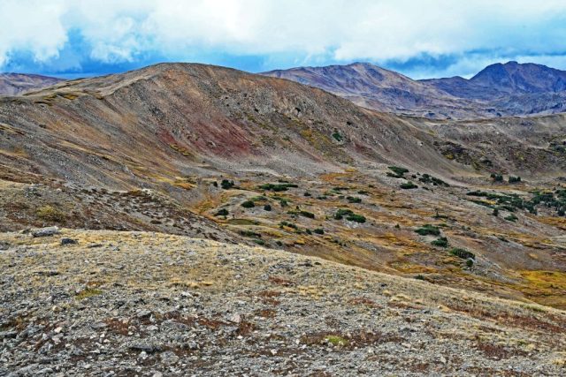 Panoramablick vom West Ridge Trail auf den Mount Sniktau und die fernen Gipfel nz7 9617